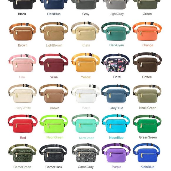 Black Crossbody Fanny Pack, Belt Bag with Adjustable Strap - Picture 7 of 8